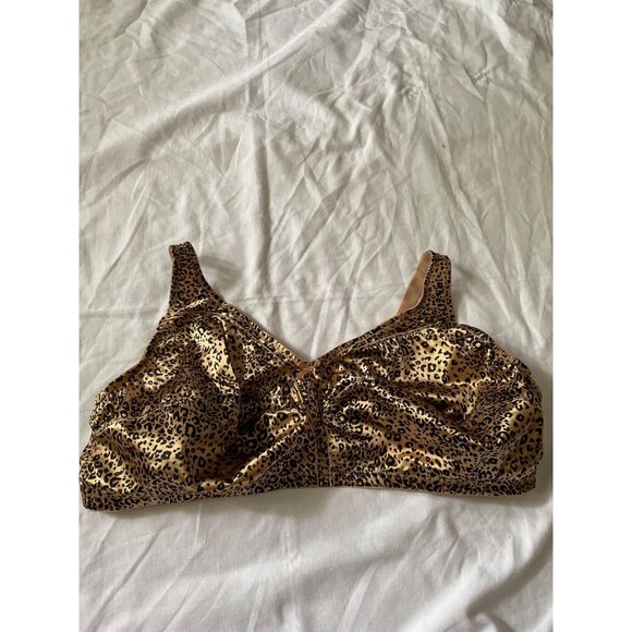 Comfort Choice Womens Leopard Print Soft Bra 54 DDD Adjustable Straps Wireless - Picture 1 of 6